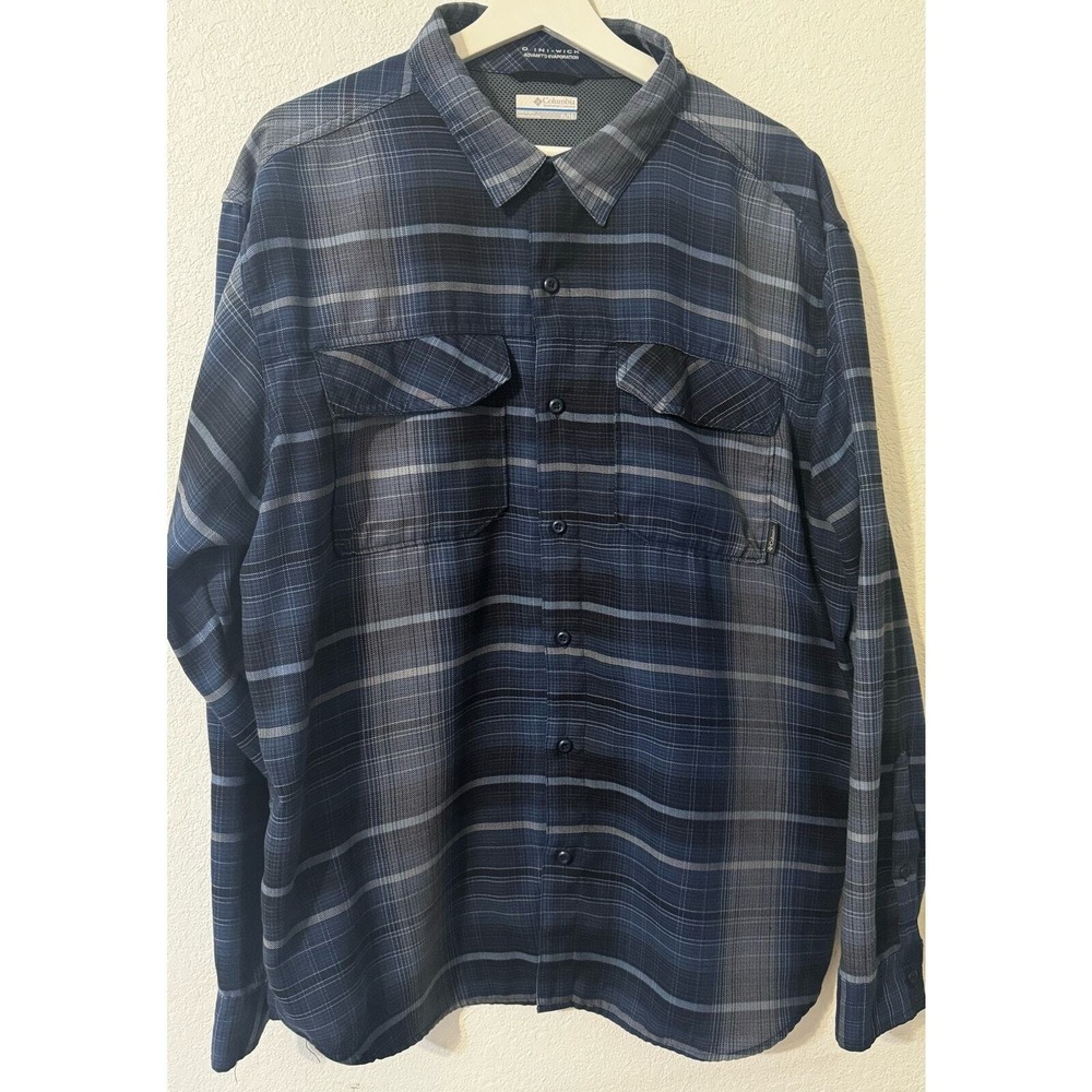 Columbia Mens Plaid Button Up Flannel Shirt Long Sleeve Casual XL